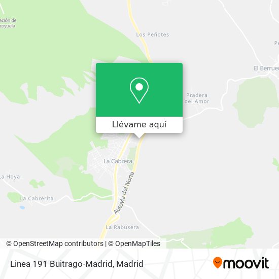 Mapa Linea 191 Buitrago-Madrid