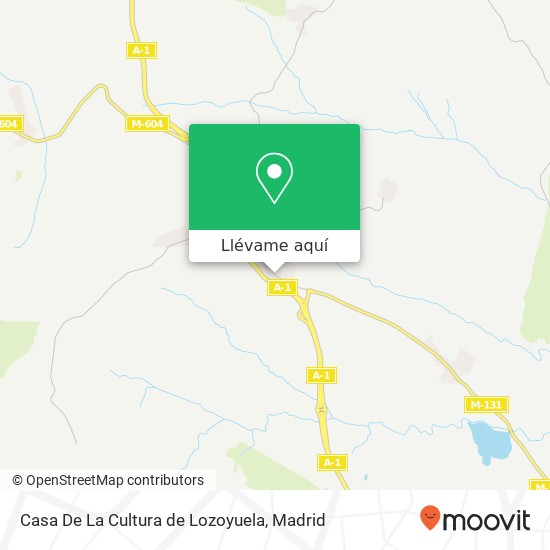 Mapa Casa De La Cultura de Lozoyuela