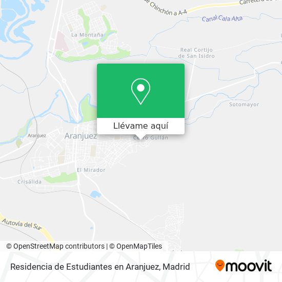 Mapa Residencia de Estudiantes en Aranjuez