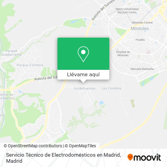 Mapa Servicio Técnico de Electrodomésticos en Madrid