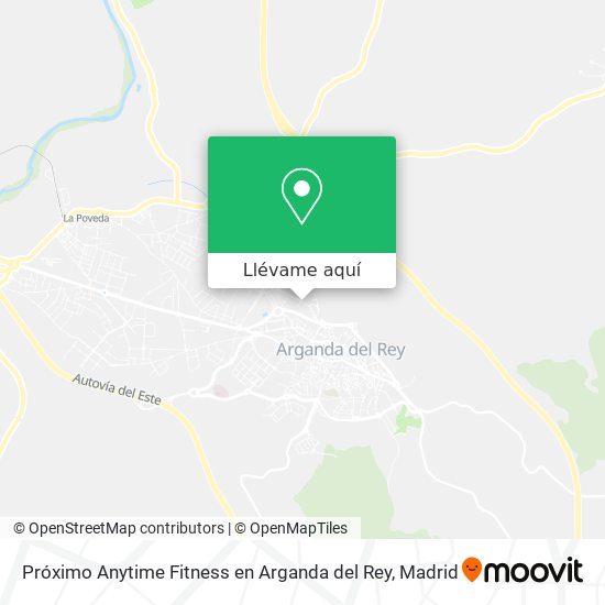 Mapa Próximo Anytime Fitness en Arganda del Rey