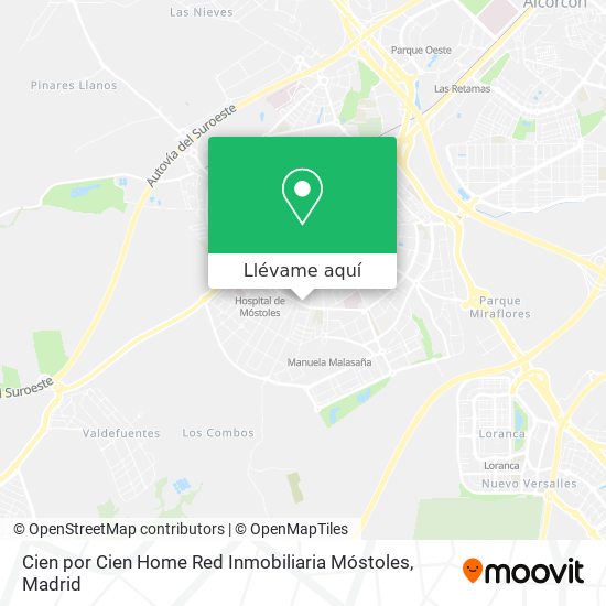 Mapa Cien por Cien Home Red Inmobiliaria Móstoles