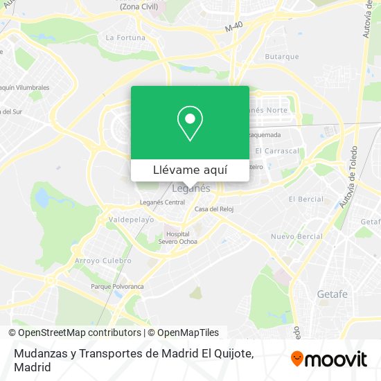 Mapa Mudanzas y Transportes de Madrid El Quijote