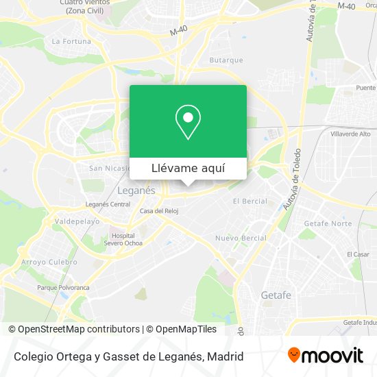 Mapa Colegio Ortega y Gasset de Leganés
