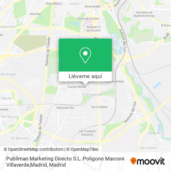 Mapa Publiman Marketing Directo S.L. Poligono Marconi Villaverde,Madrid