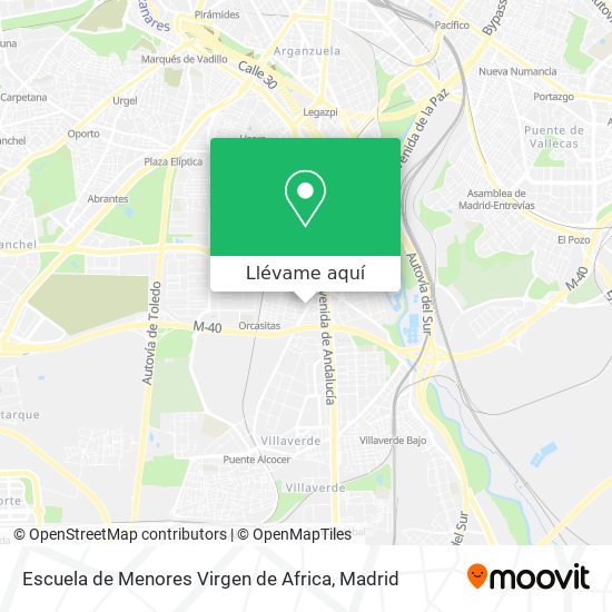 Mapa Escuela de Menores Virgen de Africa