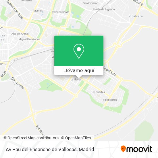 Mapa Av Pau del Ensanche de Vallecas