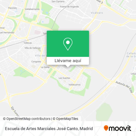 Mapa Escuela de Artes Marciales José Canto