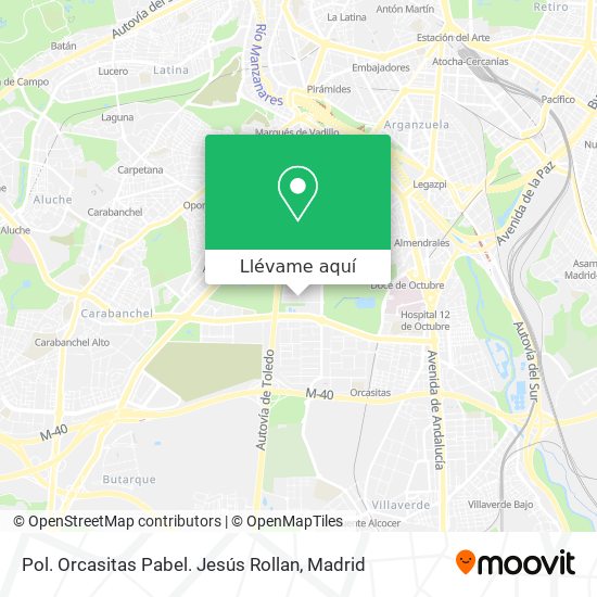 Mapa Pol. Orcasitas Pabel. Jesús Rollan