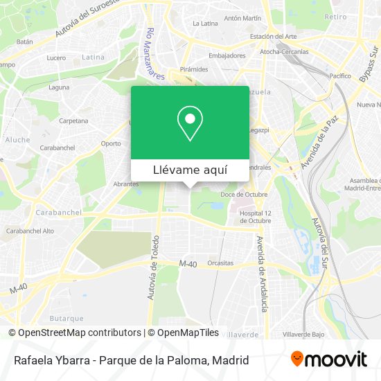 Mapa Rafaela Ybarra - Parque de la Paloma