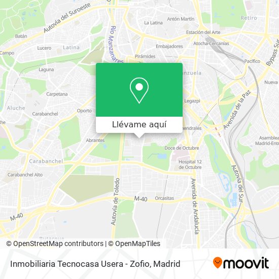 Mapa Inmobiliaria Tecnocasa Usera - Zofio