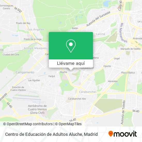 Mapa Centro de Educación de Adultos Aluche