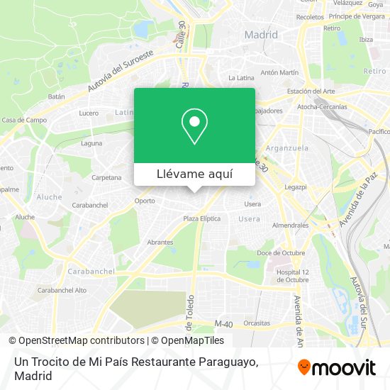 Mapa Un Trocito de Mi País Restaurante Paraguayo
