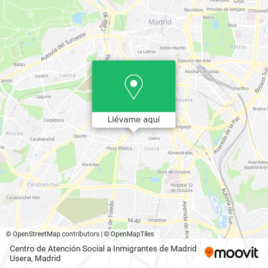 Mapa Centro de Atención Social a Inmigrantes de Madrid Usera