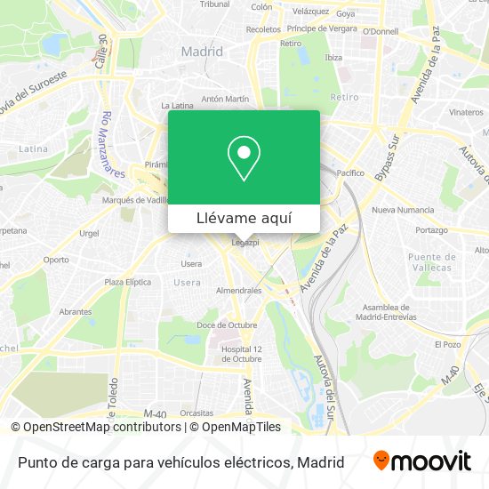 Mapa Punto de carga para vehículos eléctricos