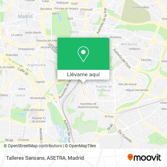 Mapa Talleres Sansans, ASETRA