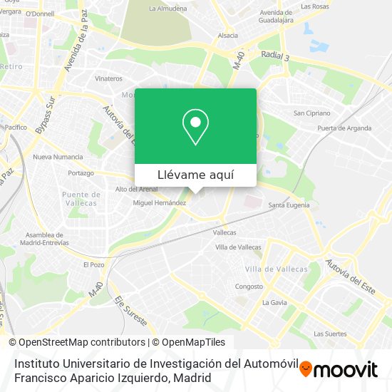 Mapa Instituto Universitario de Investigación del Automóvil Francisco Aparicio Izquierdo