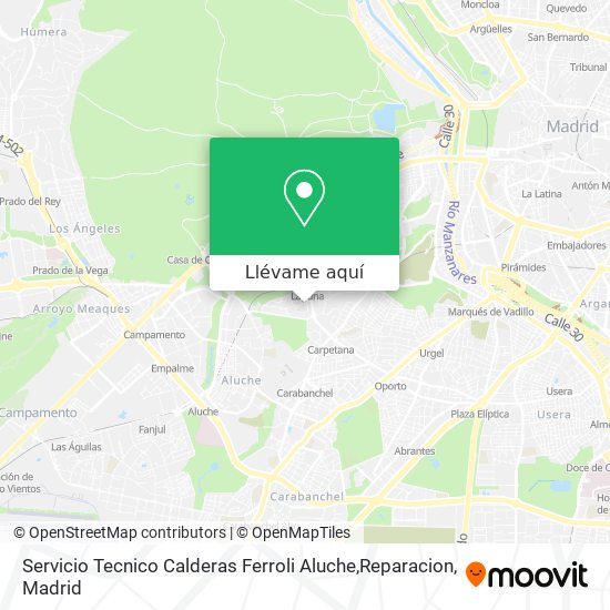 Mapa Servicio Tecnico Calderas Ferroli Aluche,Reparacion