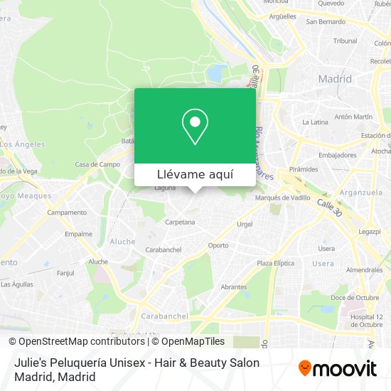 Mapa Julie's Peluquería Unisex - Hair & Beauty Salon Madrid