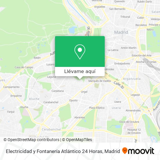 Mapa Electricidad y Fontanería Atlántico 24 Horas