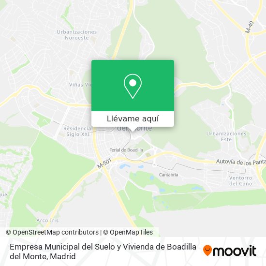 Mapa Empresa Municipal del Suelo y Vivienda de Boadilla del Monte