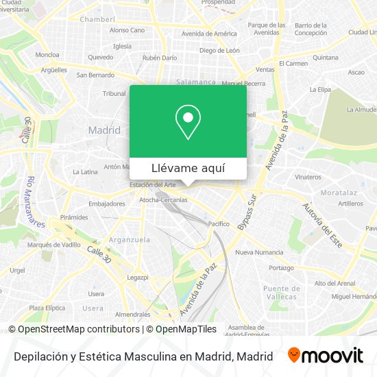 Mapa Depilación y Estética Masculina en Madrid