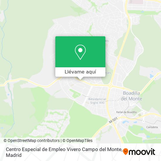 Mapa Centro Especial de Empleo Vivero Campo del Monte