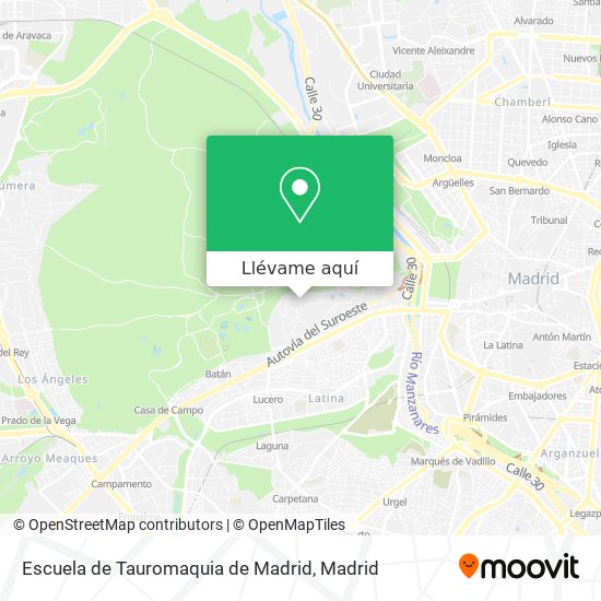 Mapa Escuela de Tauromaquia de Madrid