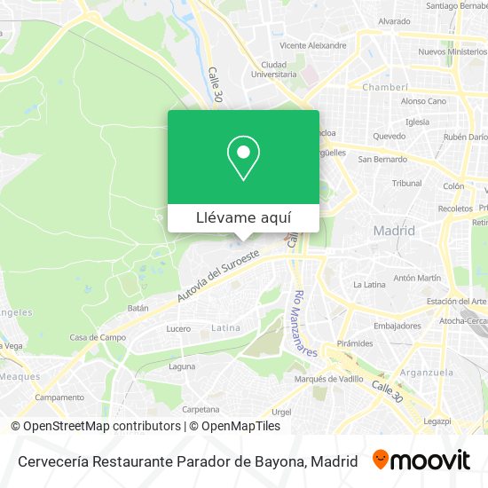 Mapa Cervecería Restaurante Parador de Bayona