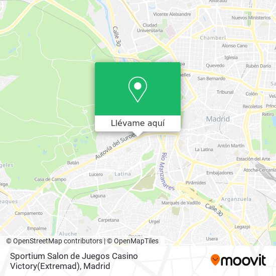 Mapa Sportium Salon de Juegos Casino Victory(Extremad)