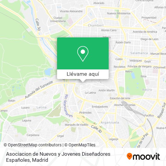 Mapa Asociacion de Nuevos y Jovenes Diseñadores Españoles