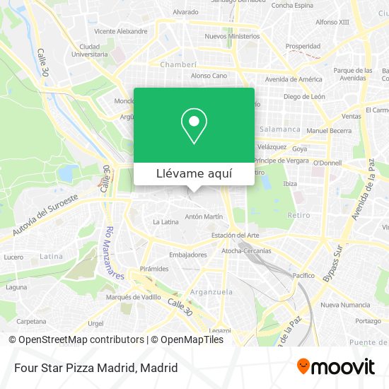 Mapa Four Star Pizza Madrid