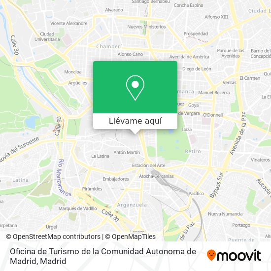 Mapa Oficina de Turismo de la Comunidad Autonoma de Madrid