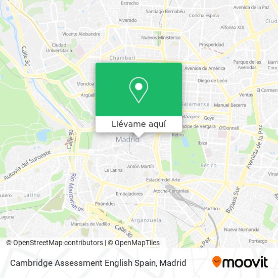 Mapa Cambridge Assessment English Spain