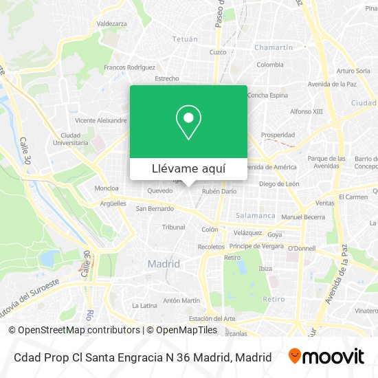 Mapa Cdad Prop Cl Santa Engracia N 36 Madrid