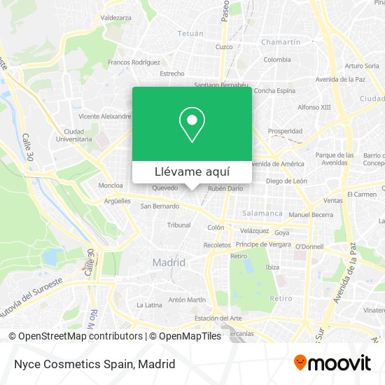 Mapa Nyce Cosmetics Spain