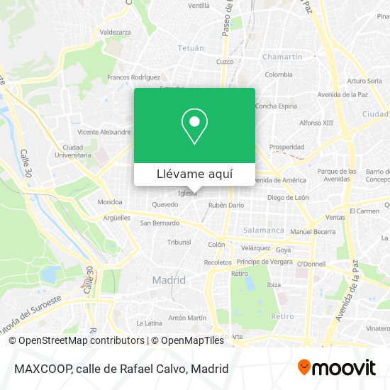 Mapa MAXCOOP, calle de Rafael Calvo