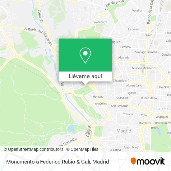 Mapa Monumento a Federico Rubio & Galí