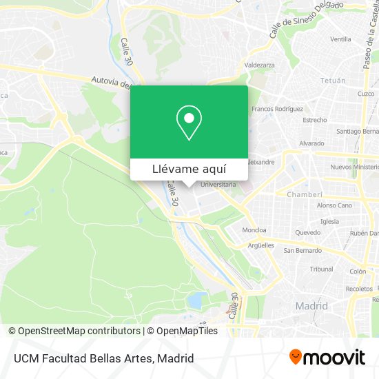 Mapa UCM Facultad Bellas Artes
