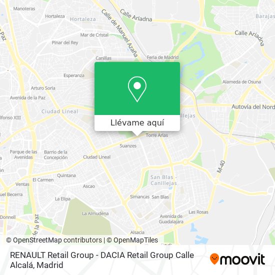 Mapa RENAULT Retail Group - DACIA Retail Group Calle Alcalá