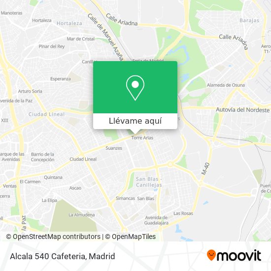 Mapa Alcala 540 Cafeteria
