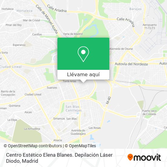 Mapa Centro Estético Elena Blanes. Depilación Láser Diodo