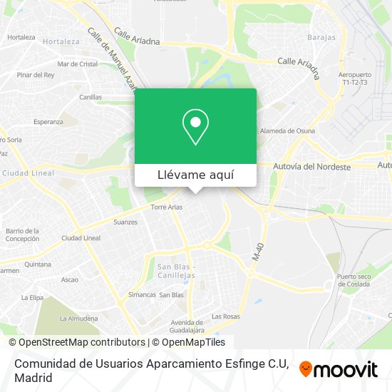 Mapa Comunidad de Usuarios Aparcamiento Esfinge C.U