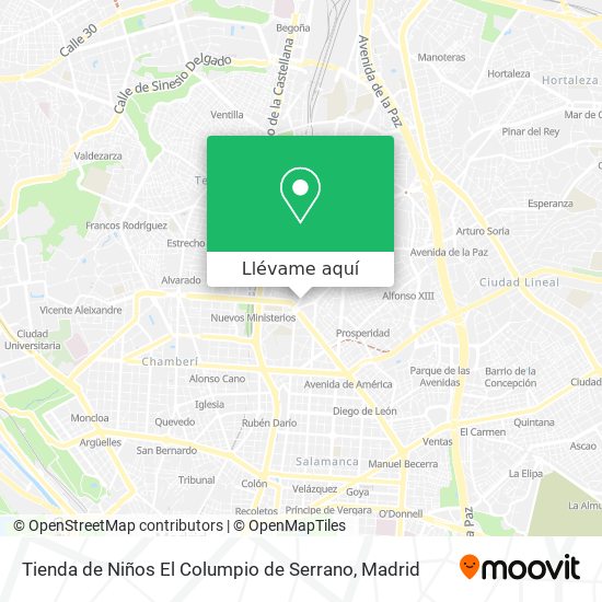 Mapa Tienda de Niños El Columpio de Serrano