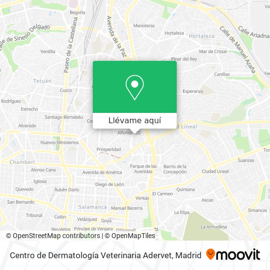 Mapa Centro de Dermatología Veterinaria Adervet