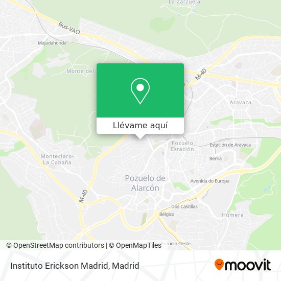 Mapa Instituto Erickson Madrid