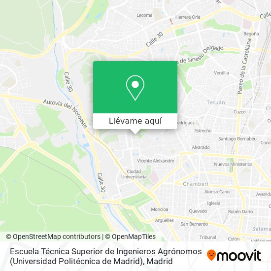 Mapa Escuela Técnica Superior de Ingenieros Agrónomos (Universidad Politécnica de Madrid)