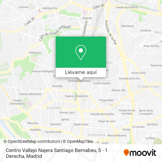 Mapa Centro Vallejo Najera Santiago Bernabeu, 5 - 1 Derecha