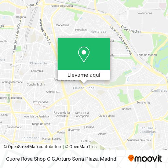 Mapa Cuore Rosa Shop C.C.Arturo Soria Plaza