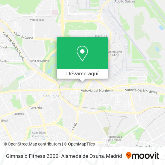 Mapa Gimnasio Fitness 2000- Alameda de Osuna